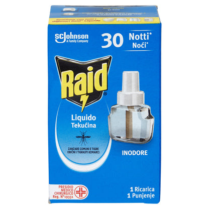 Raid Liquido Elettrico Antizanzare Comuni e Tigre, Ricarica, Inodore, 30 Notti, 21 ml (25583590)