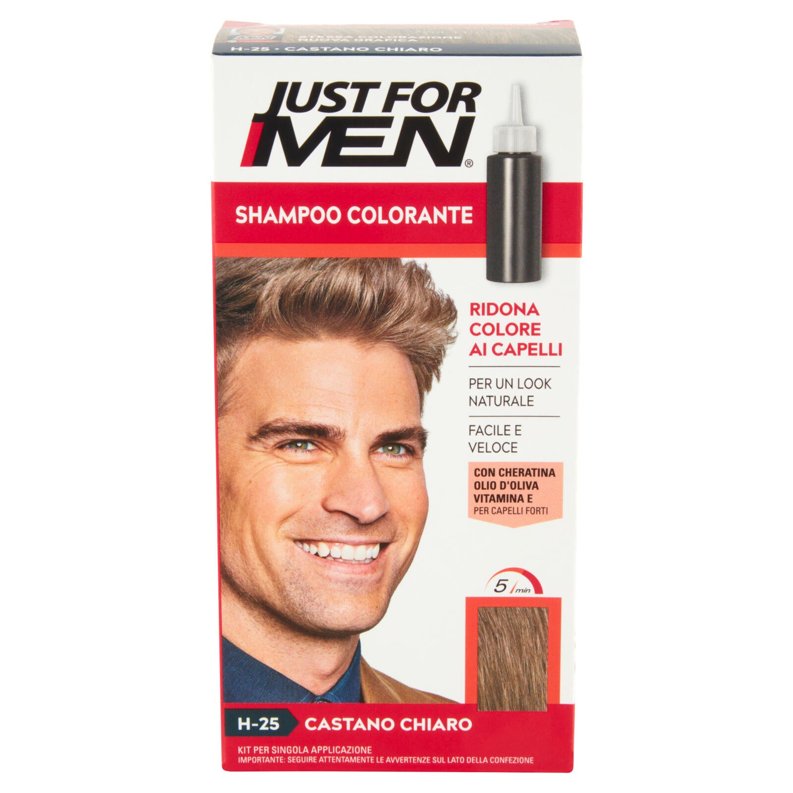 Just For Men Shampoo Colorante H-25 Castano Chiaro
