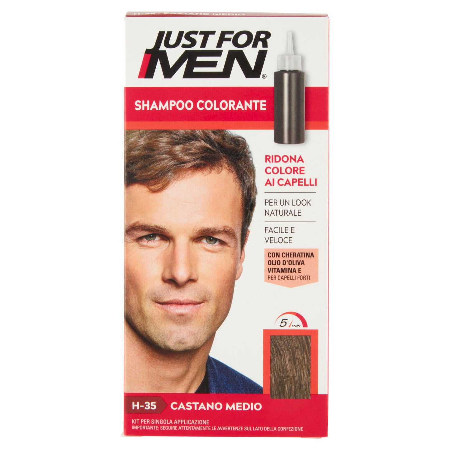 Just For Men Shampoo Colorante H-35 Castano Medio