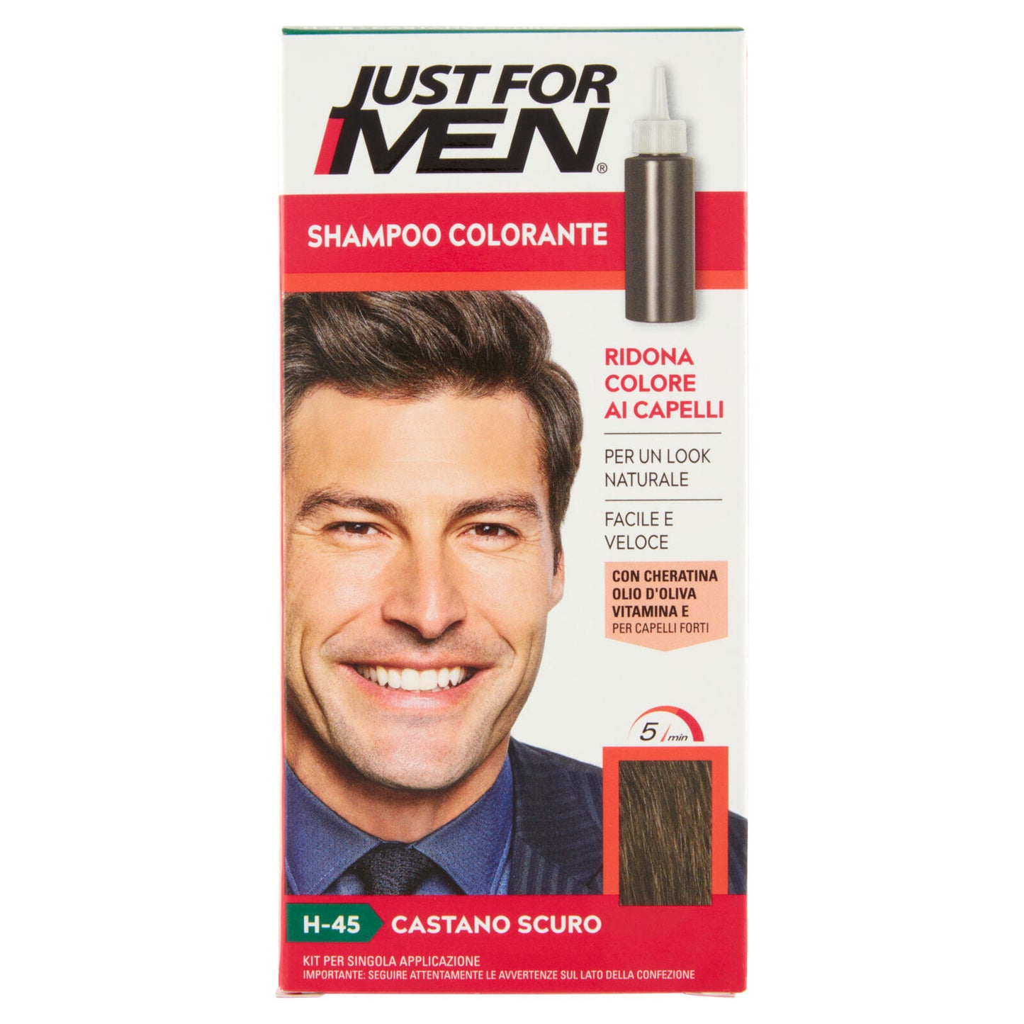 Just For Men Shampoo Colorante H-45 Castano Scuro