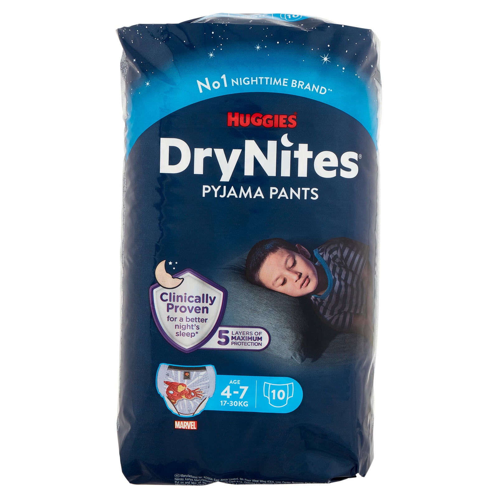 Huggies DryNites Pyjama Pants Age 4-7 17-30 Kg 10 pz