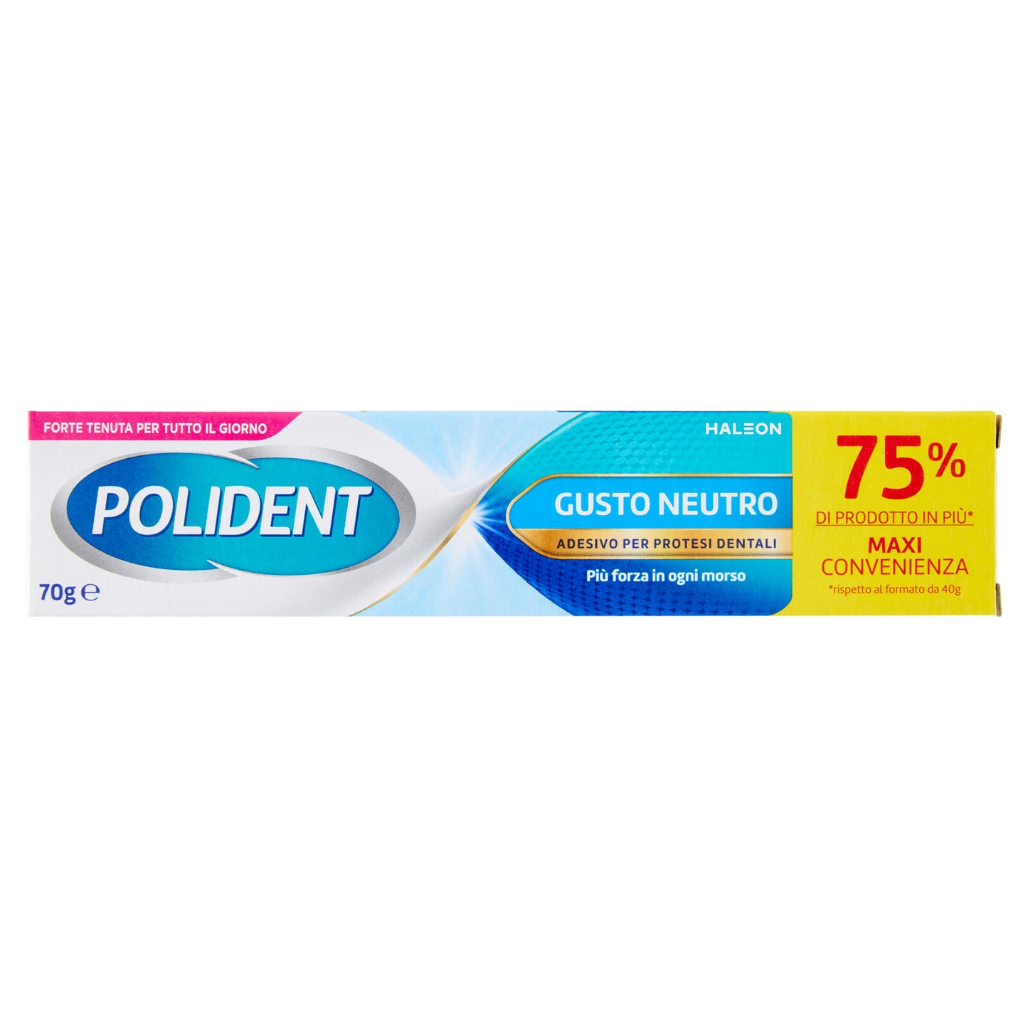 Polident Gusto Neutro, adesivo per protesi dentale, Forte tenuta per tutto il giorno, 70g (25579991)