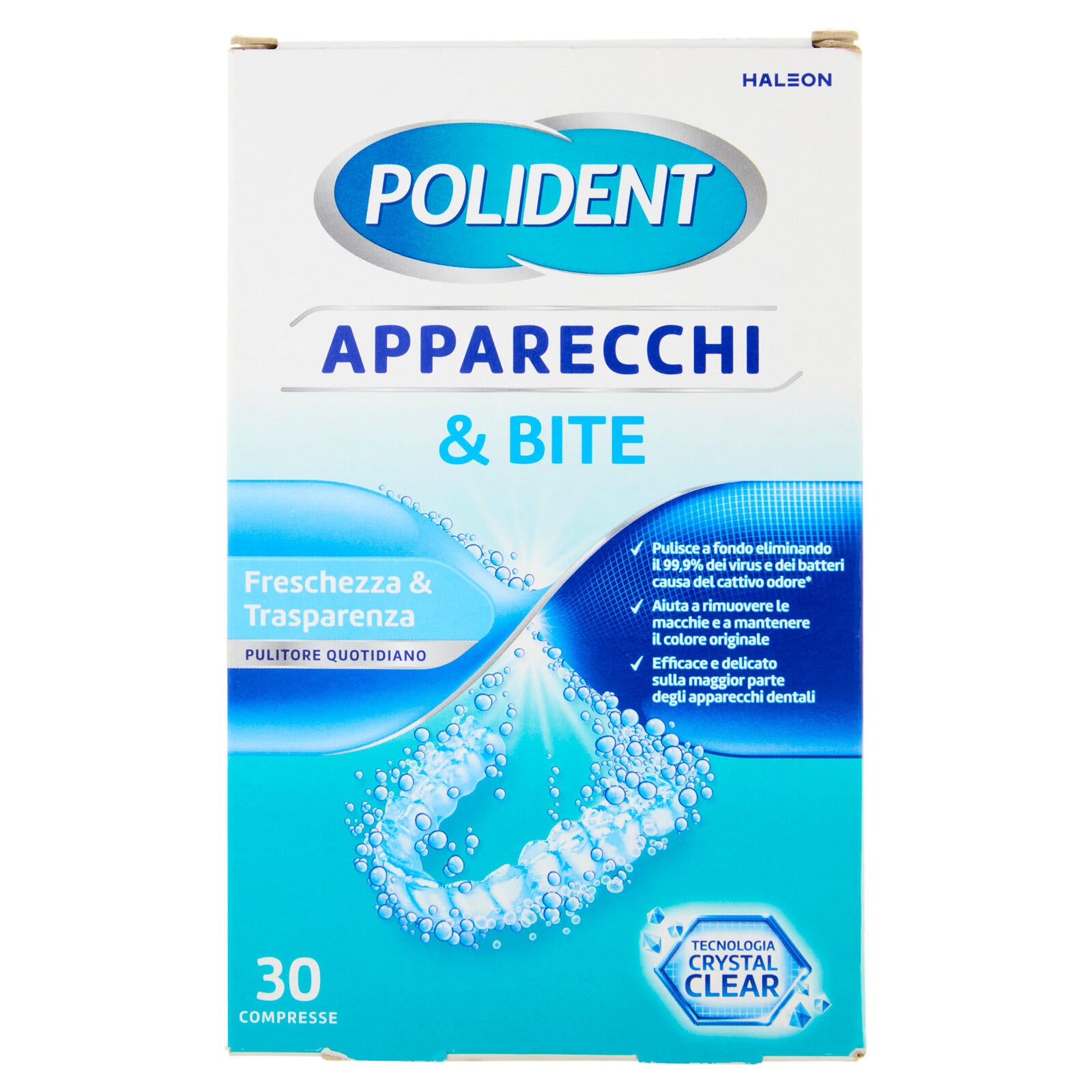 Polident Apparecchi & Bite, Pulitore per Protesi Dentale, Apparecchi, Allineatori, Bite 30 compresse (25579970)