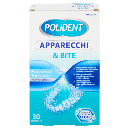 Polident Apparecchi & Bite, Pulitore per Protesi Dentale, Apparecchi, Allineatori, Bite 30 compresse (25579971)