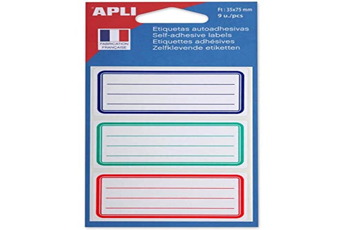 APLI 111981 - Confezione da 9 etichette scolastiche, 35 x 75 mm (25519293)
