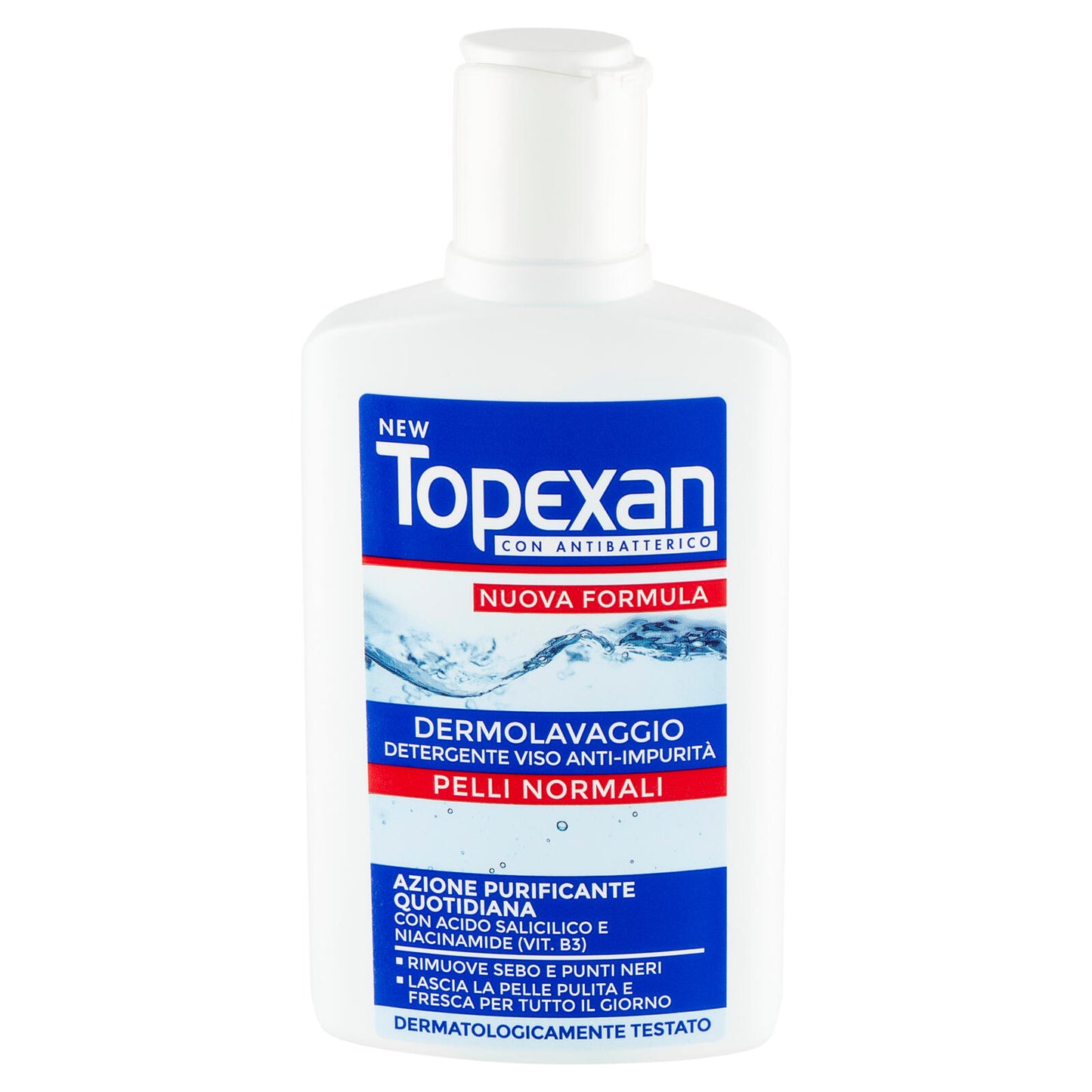 New Topexan con Antibatterico Dermolavaggio Detergente Viso Anti-Impurità Pelli Normali 150 ml