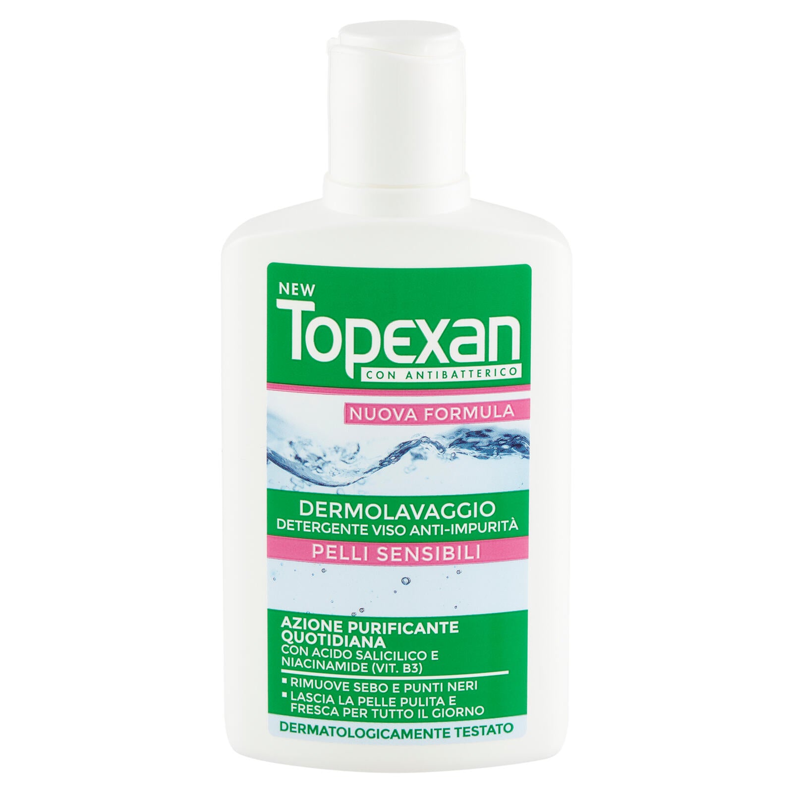 New Topexan con Antibatterico Dermolavaggio Detergente Viso Anti-Impurità Pelli Sensibili 150 ml