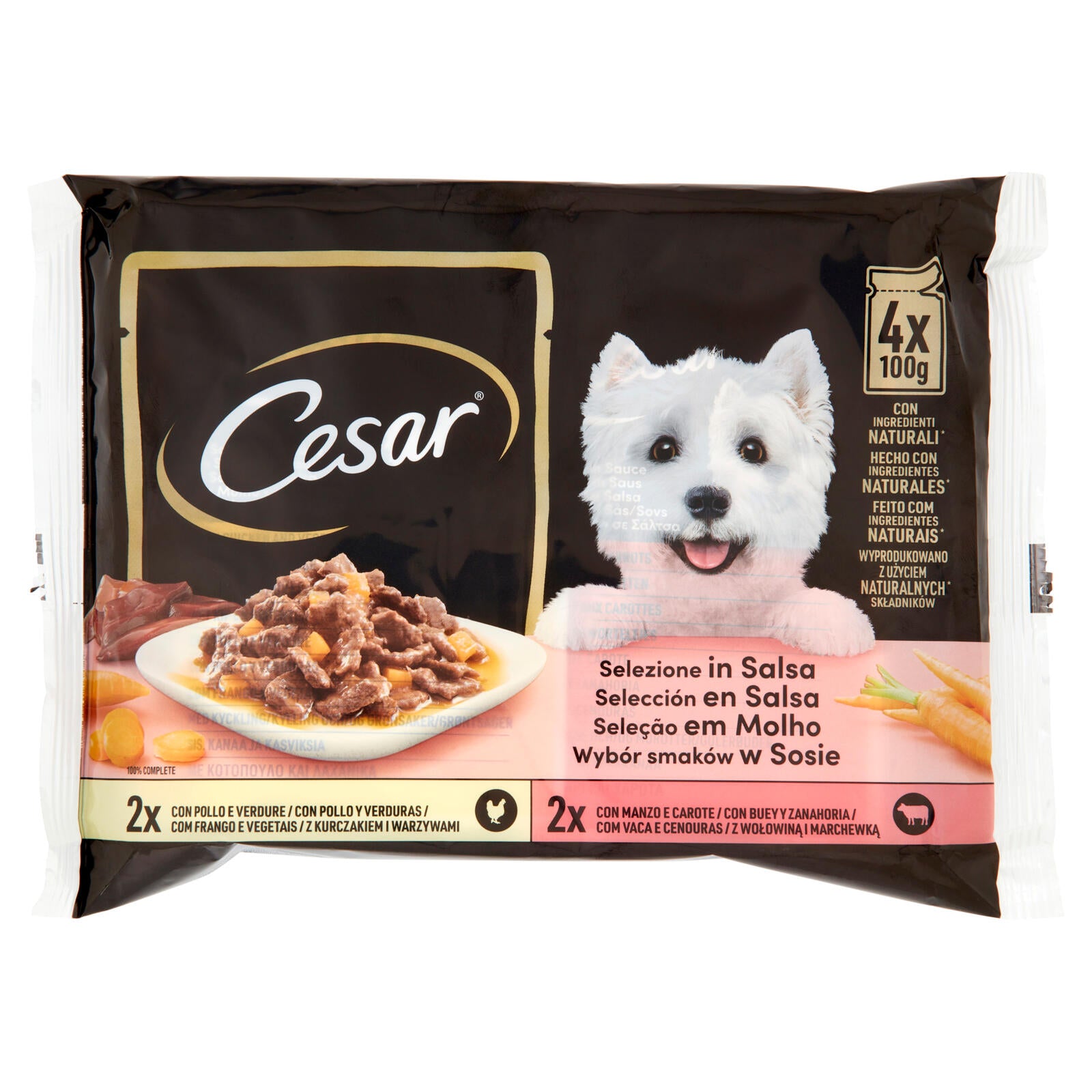 Cesar Cibo Umido Cane in Buste Selezione in Salsa 4 x 100 g (25522079)
