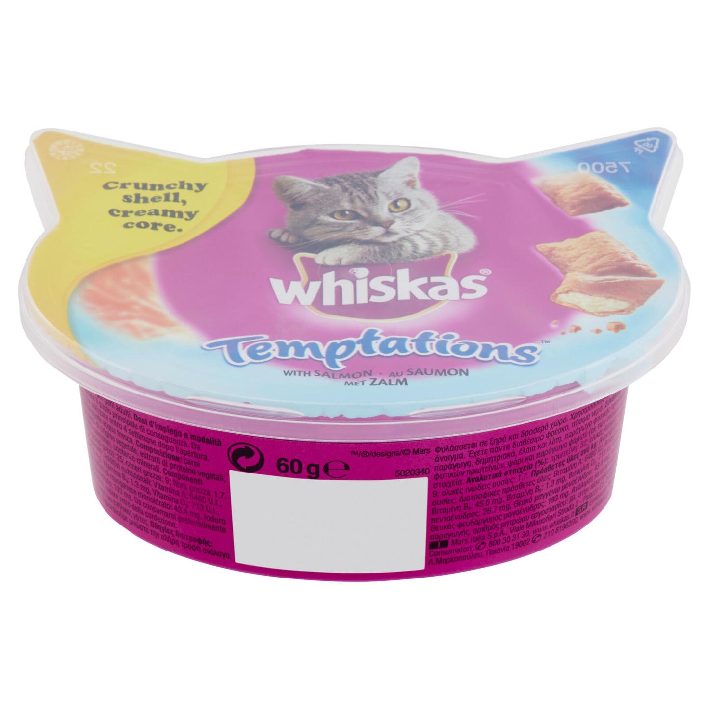 Whiskas Temptations Snack Gatto con Salmone 60 g