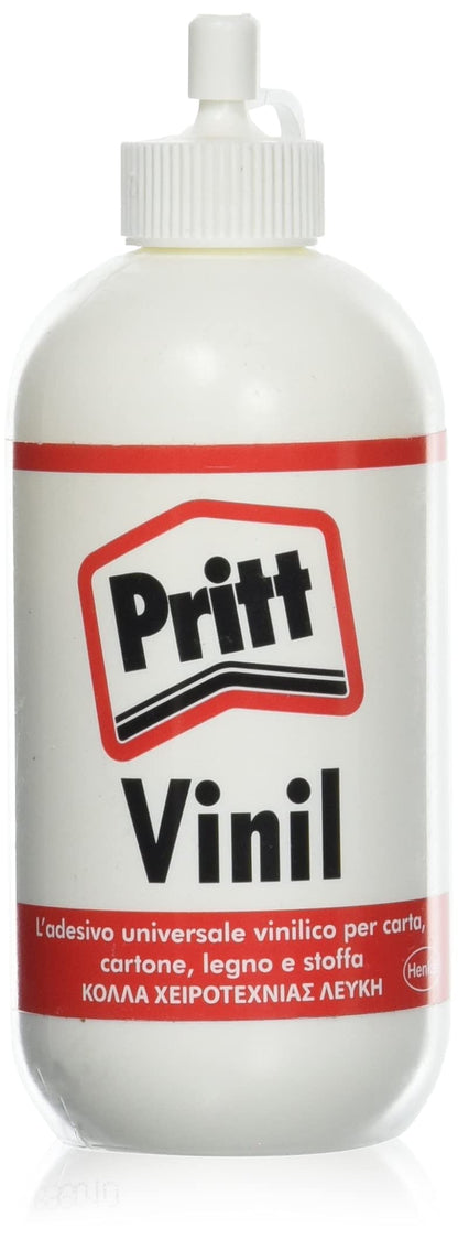 Pritt Colla Vinil Universale, Colla Vinilica, Adesivo Vinilico, Colla per Lavoretti e Fai da te, Indispensabile per Uso Scuola, Cartone, Sughero, Tela, Feltro e Carta da Parati, Colla da 100g (25582539)