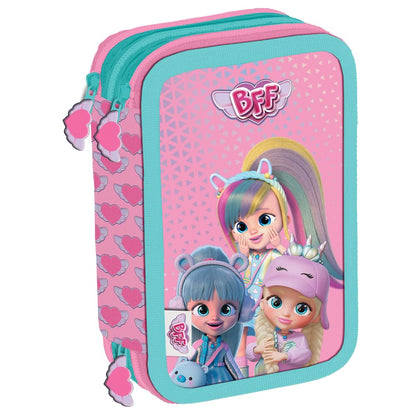 Maricart | Astuccio a Tre Scomparti per Bambina da Scuola Elementare, Astuccio Completo di 44 Pezzi a Tre Zip con Portapenne – BFF by Cry Babies (25534306)