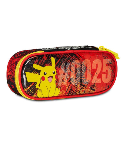 Seven Portapenne Scuola ROUND PLUS - POKEMON - PIKACHU - Giallo Rosso - Astuccio Scuola Monozip con Organizer Interno, Passanti Elastici - Accessori Zaino Scuola - Astuccio Bambino (25595536)