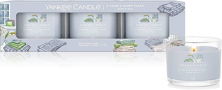 Yankee Candle - Candele votive in vetro - set da 3 - A Calm & Quiet Place