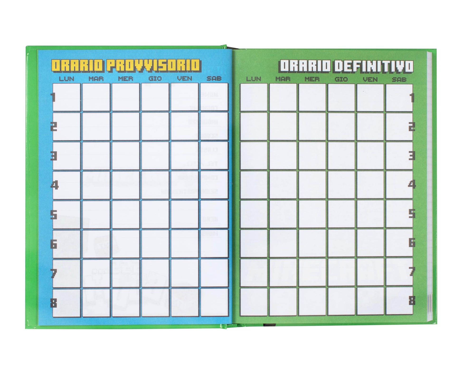 MINECRAFT - Diario Scuola, Agenda Giornaliera 12 Mesi per Bambini e Ragazzi, con Copertina Imbottita, 320 Pagine Colorate, Ideale per Scuola Elementare e Media, 13x17.8 cm, Verde Pixel (25561921)