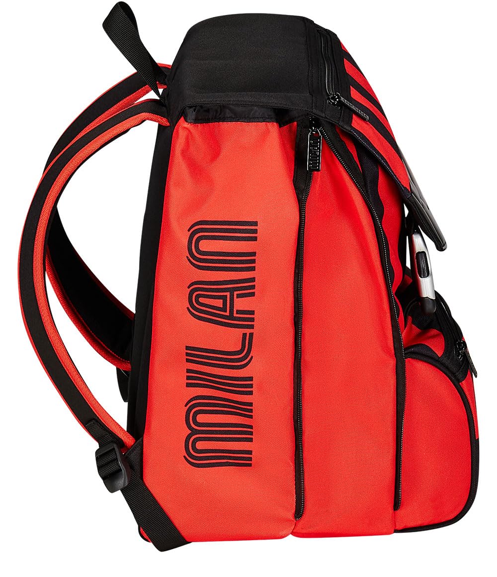 Seven Zaino Scuola Estensibile A.C. MILAN Calcio - PATH OF VICTORY, Nero Rosso - Zaino Doppio Scomparto Sdoppiabile Tramite Zip e Con Tasca Porta Borraccia, Zaino Bambino (25600200)