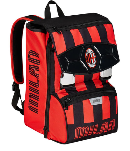 Seven Zaino Scuola Estensibile A.C. MILAN Calcio - PATH OF VICTORY, Nero Rosso - Zaino Doppio Scomparto Sdoppiabile Tramite Zip e Con Tasca Porta Borraccia, Zaino Bambino (25600197)