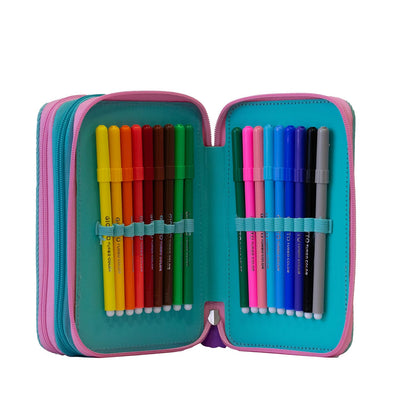 Maricart | Astuccio a Tre Scomparti per Bambina da Scuola Elementare, Astuccio Completo di 44 Pezzi a Tre Zip con Portapenne – BFF by Cry Babies (25534312)