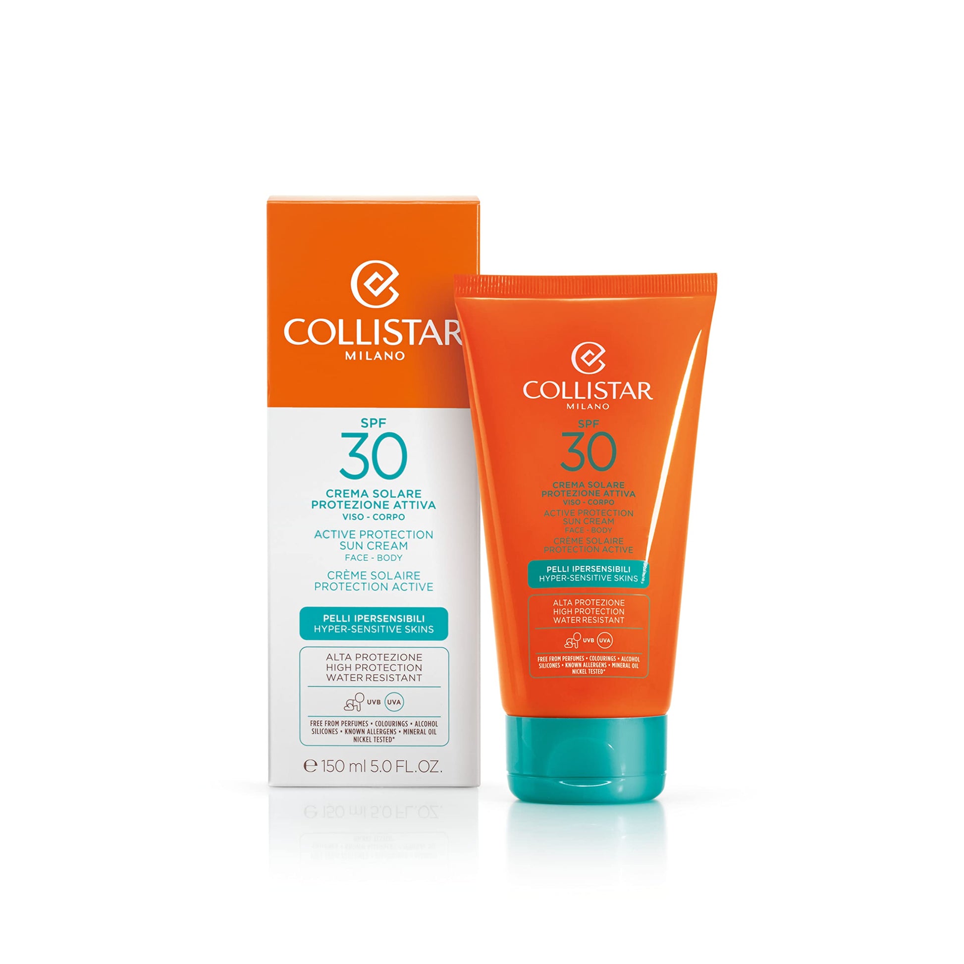 Collistar Crema Solare Protezione Attiva SPF 30 per pelli ipersensibili, Prevenzione da rughe e macchie solari (25523254)