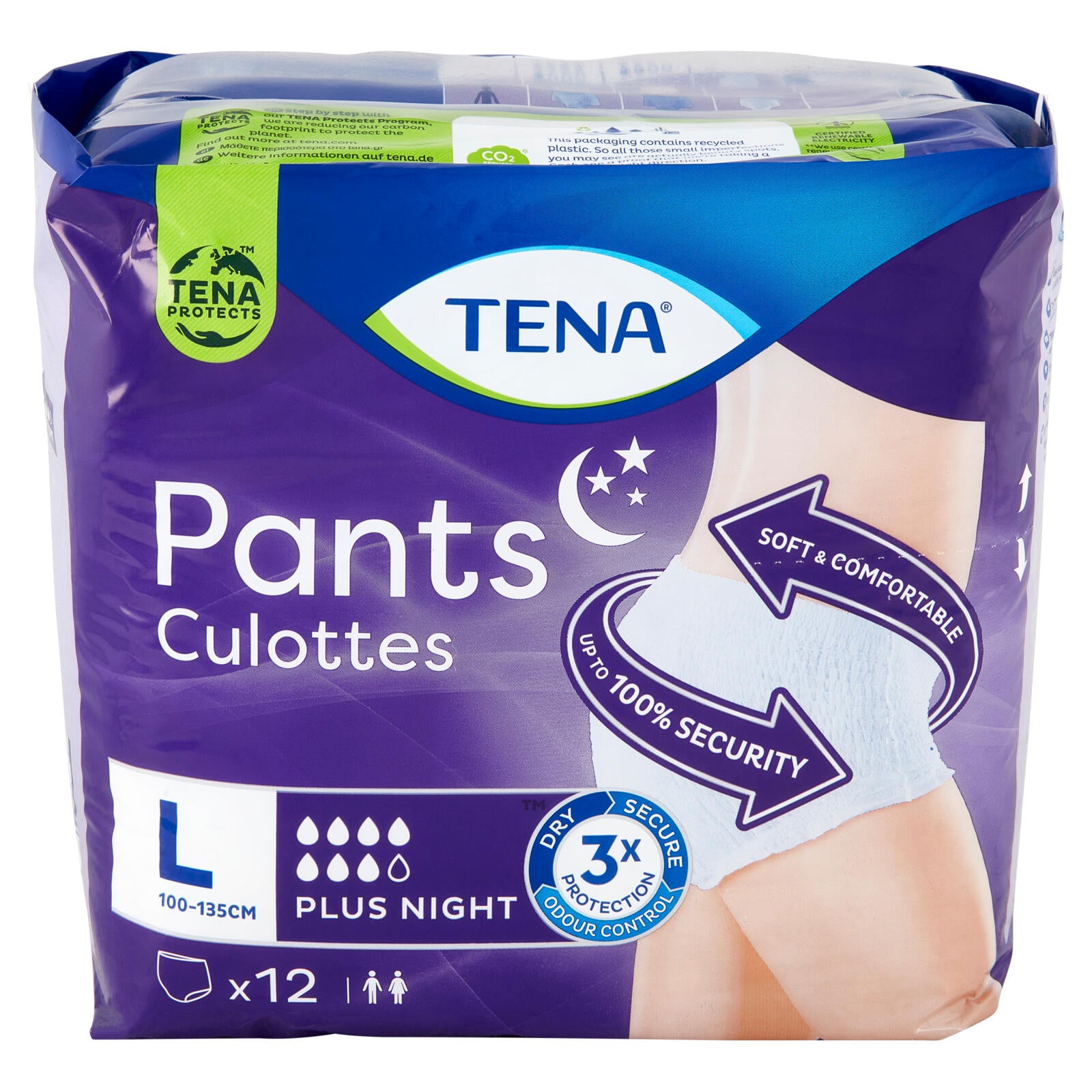 Tena Pants Culottes Plus Night L 12 pz