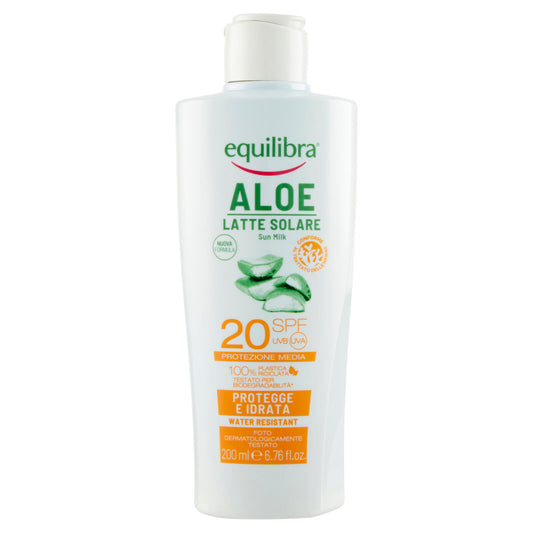 equilibra Aloe Latte Solare 20 SPF Protezione Media 200 ml