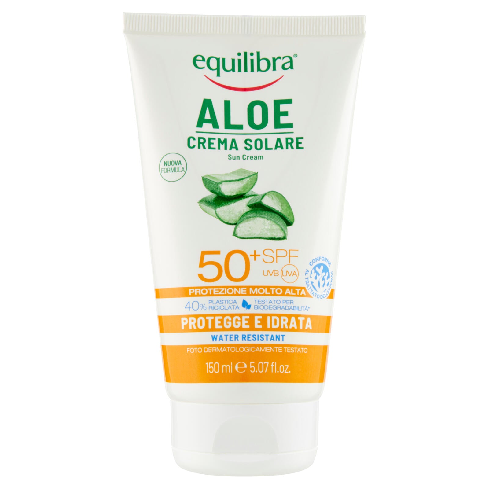 equilibra Aloe Crema Solare 50⁺ SPF Protezione Molto Alta 150 ml