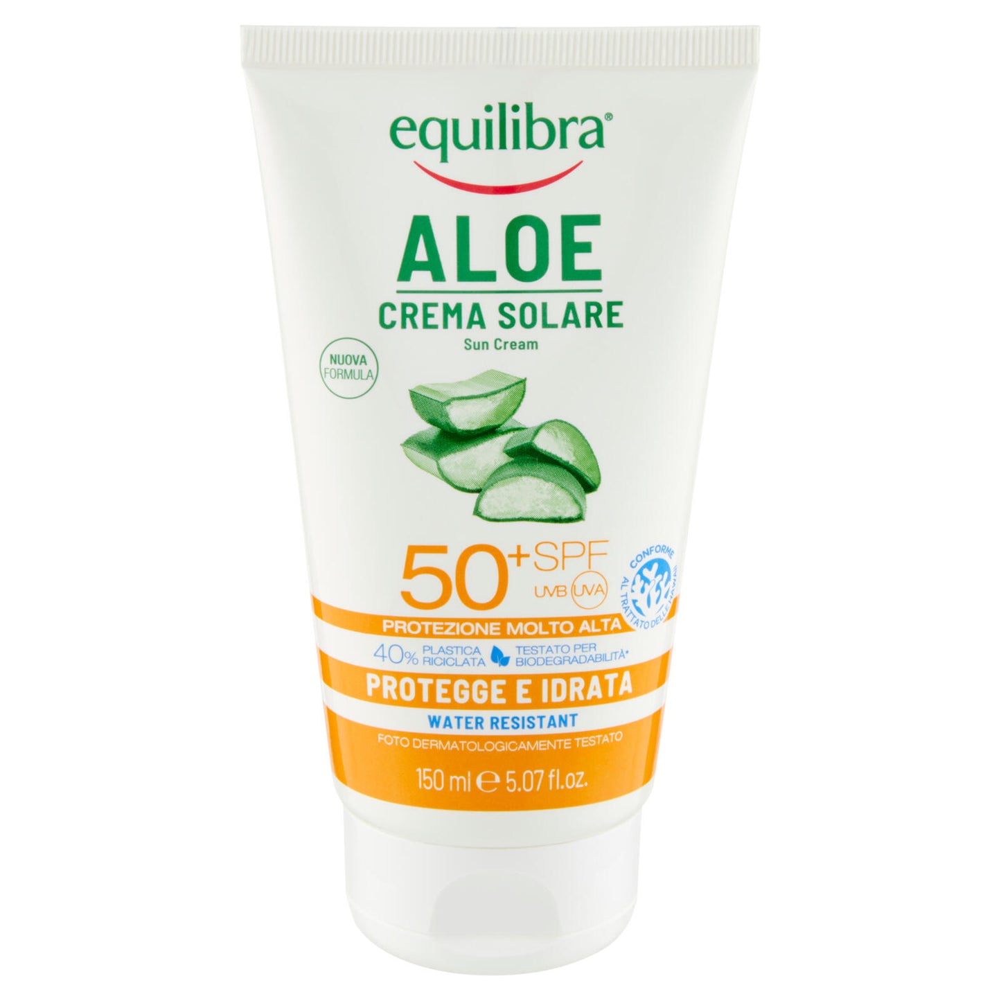equilibra Aloe Crema Solare 50⁺ SPF Protezione Molto Alta 150 ml