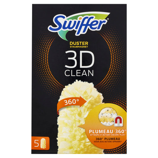 Swiffer Duster Staubmagnet 3D Clean Panni Cattura Polvere per Scopa Swiffer - Ricarica 5 Salviette