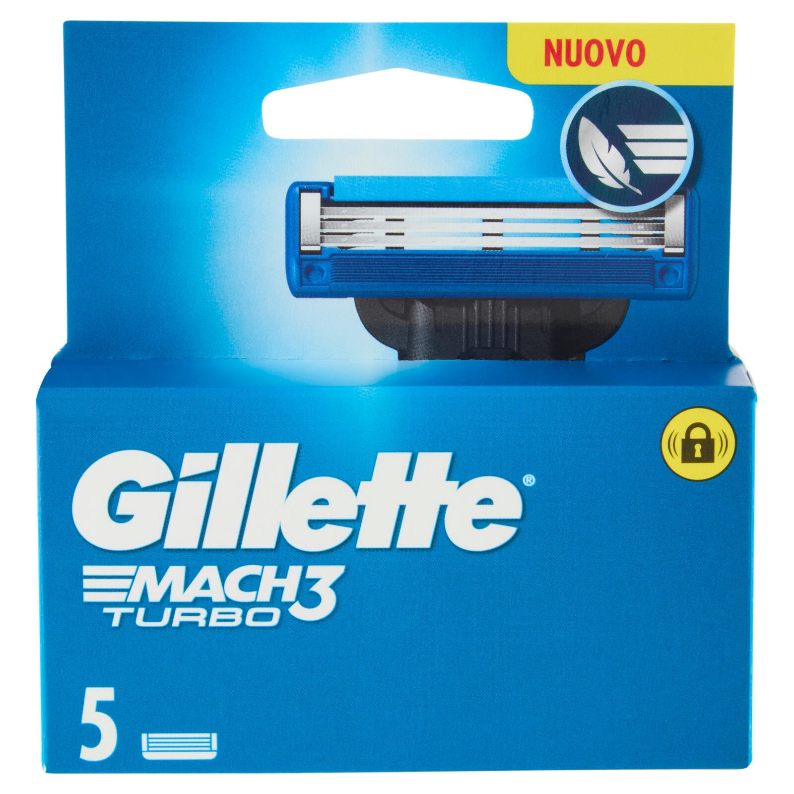 Gillette Mach3 Turbo Lamette di ricambio per Rasoio da Uomo, 5 Ricariche (25530545)