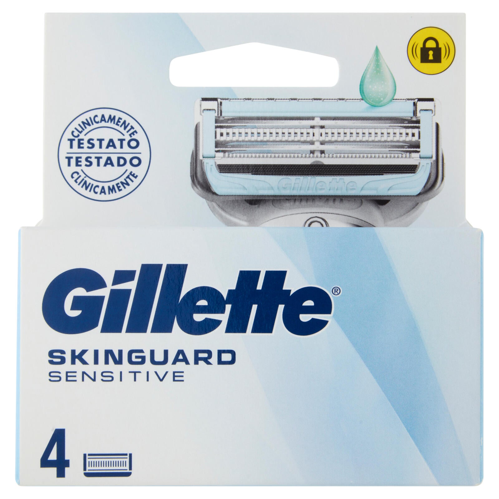 Gillette Skinguard Sensitive Lamette di ricambio per Rasoio da Uomo, 4 Ricariche (25530580)