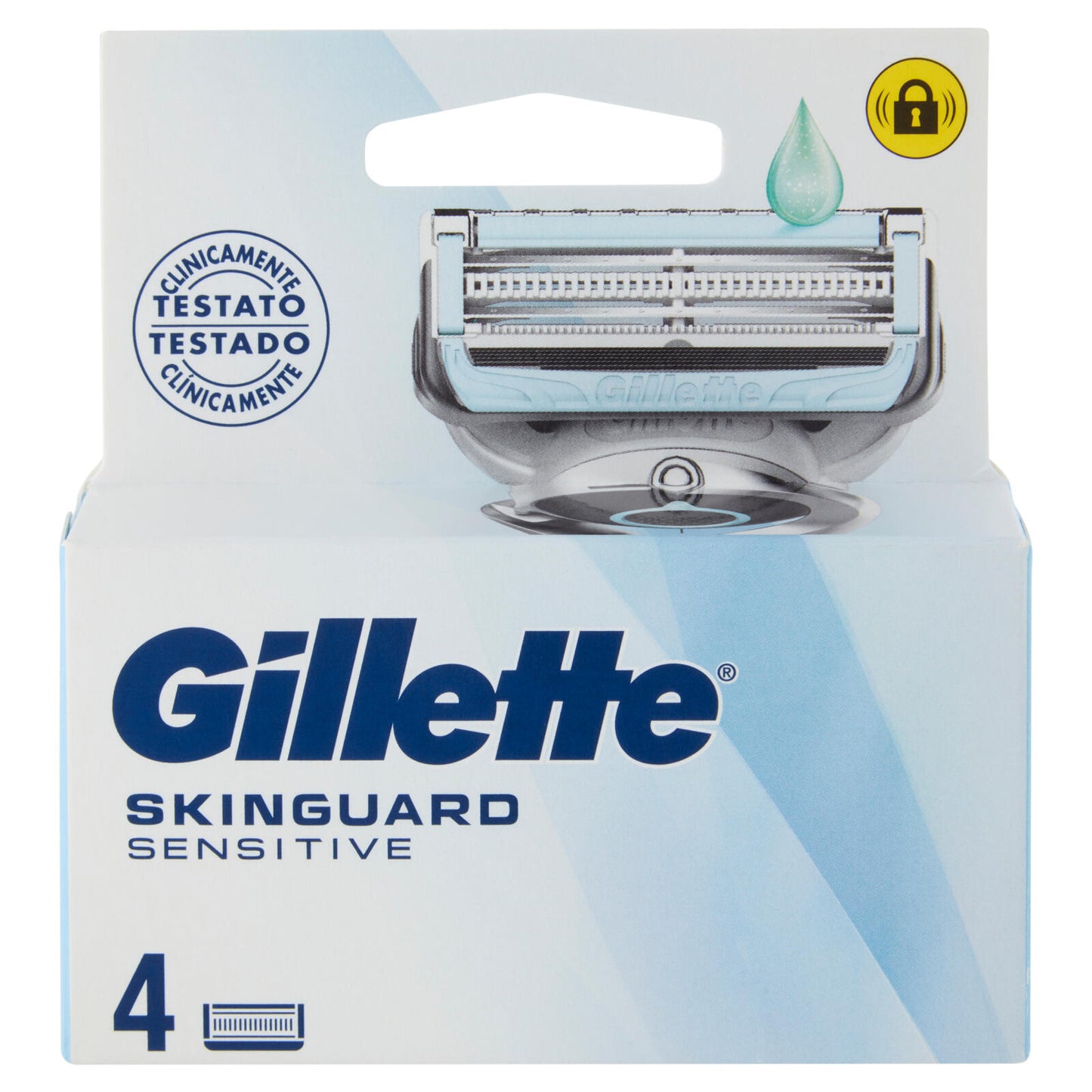 Gillette Skinguard Sensitive Lamette di ricambio per Rasoio da Uomo, 4 Ricariche