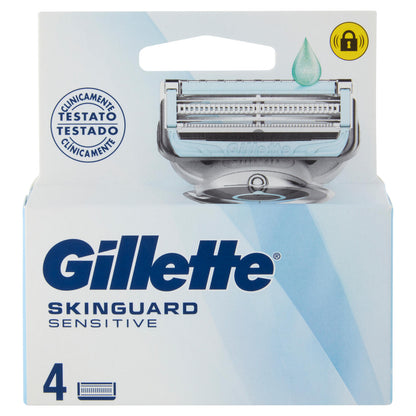 Gillette Skinguard Sensitive Lamette di ricambio per Rasoio da Uomo, 4 Ricariche (25530581)