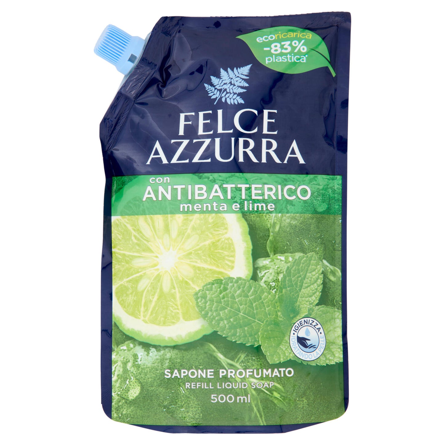 Felce Azzurra con Antibatterico menta e lime Sapone Profumato Refill 500 ml (25528719)
