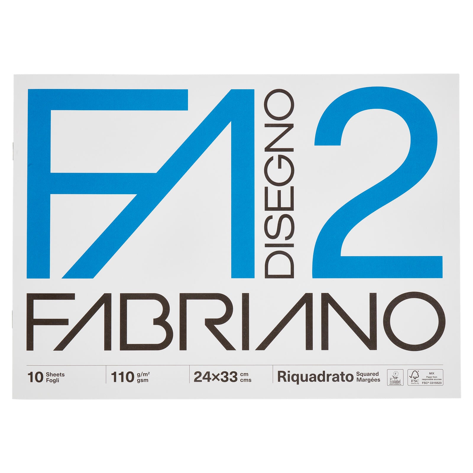 Fabriano Disegno 2 110 g/m² 24x33 cm Riquadrato 10 Fogli (25528394)