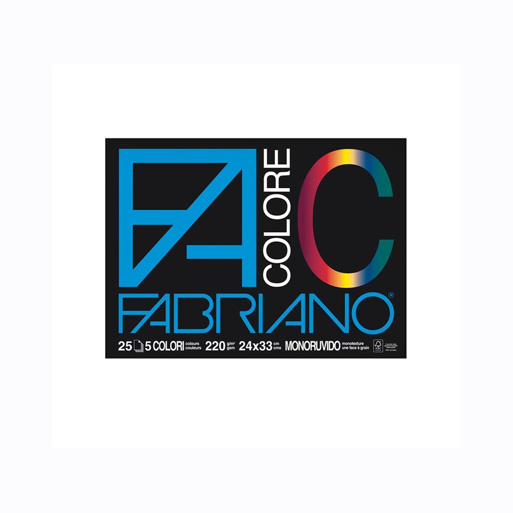 Fabriano Colore 220 g/m² 24x33 cm Monoruvido 5 Colori 25 Fogli (25528389)