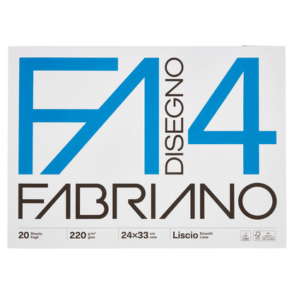 Blocco Fabriano F.4 20 fg. 24x33 Liscio 220 gr. pz. 1 (25520785)