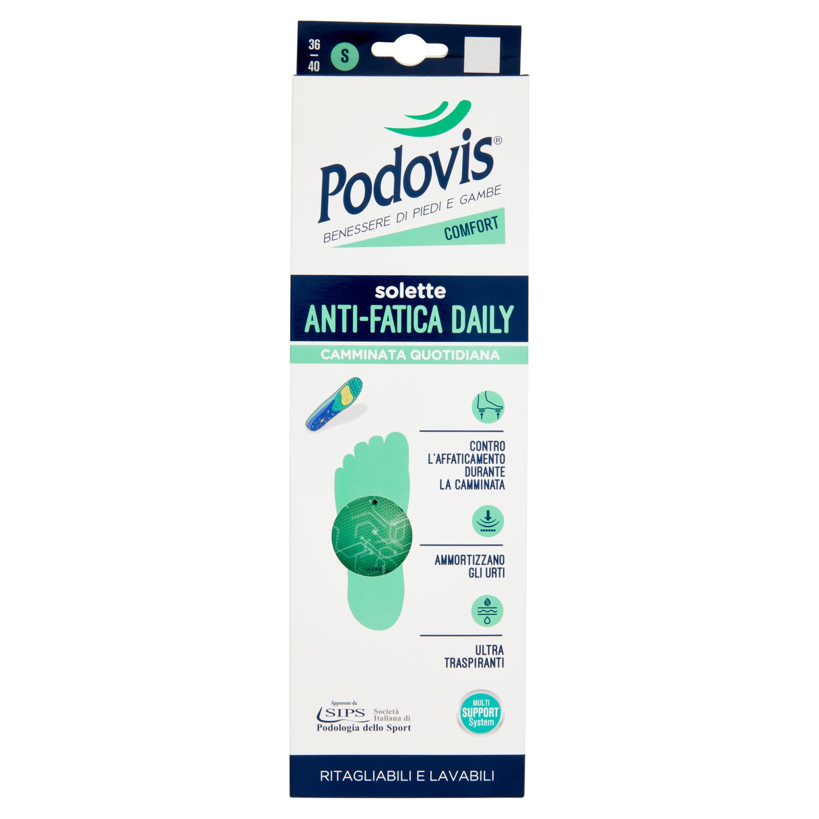 Podovis Comfort solette Anti-Fatica Daily S 36/40 1 Paio