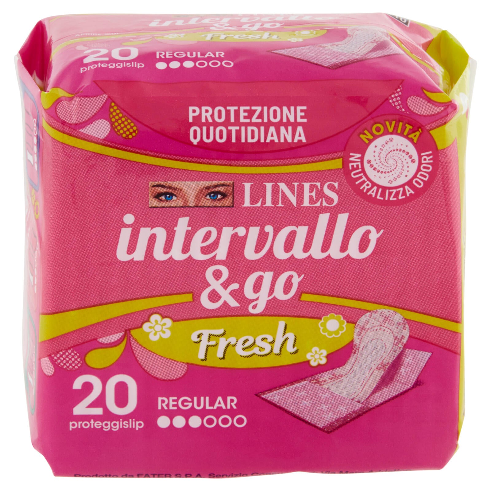 Lines intervallo & go Fresh proteggislip Regular Ripiegato 20 pz