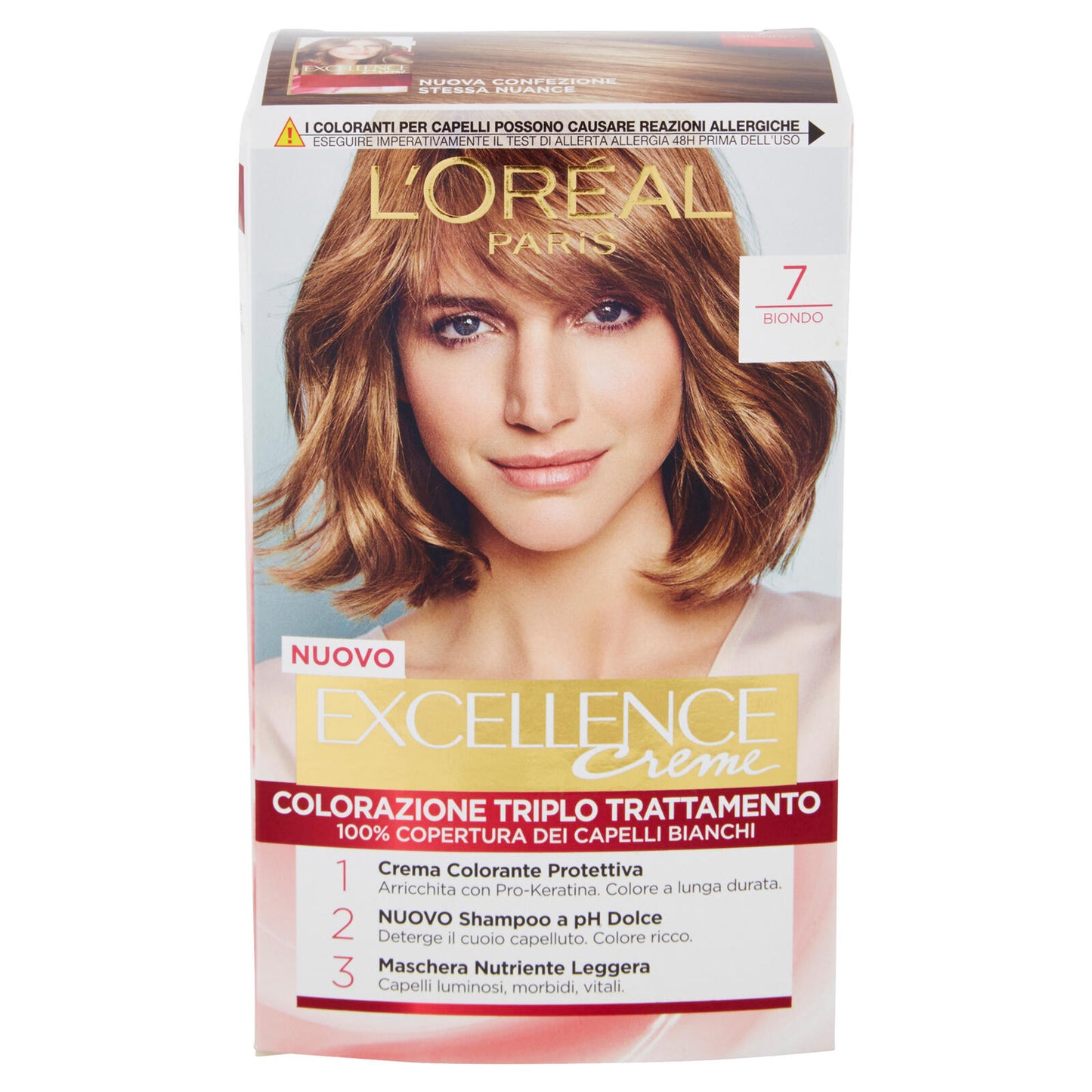 L'Oréal Paris Excellence Crema colorante triplo trattamento avanzato, 7 Biondo