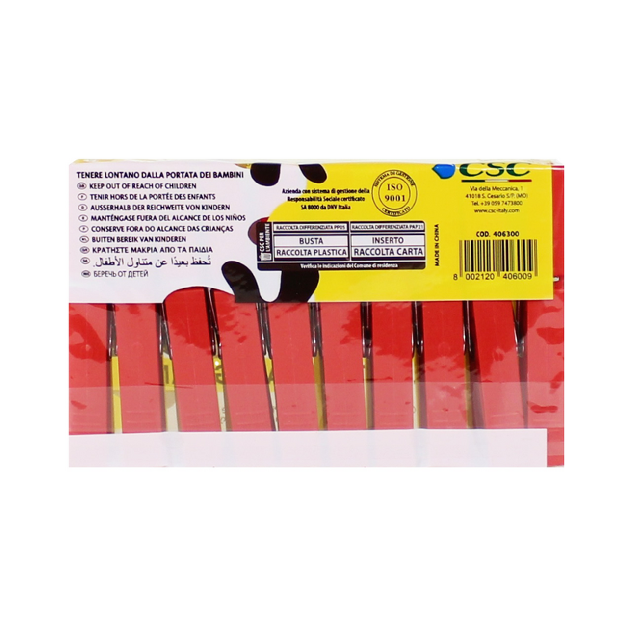 CSC - Mollette BUCATO COLORATE con MOLLA ANTIRUGGINE - 20 PZ (25524084)