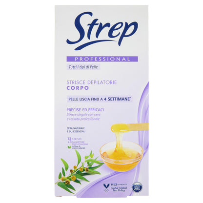 Strep Professional Strisce Depilatorie Corpo 12 Strisce + 3 Salviettine (25608564)