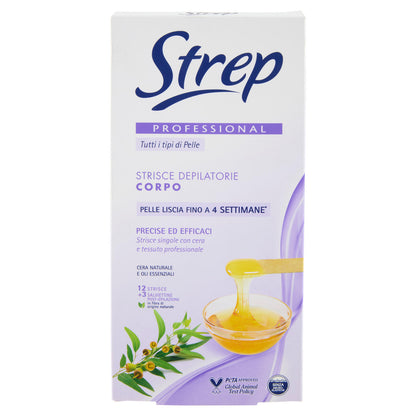 Strep Professional Strisce Depilatorie Corpo 12 Strisce + 3 Salviettine (25608565)