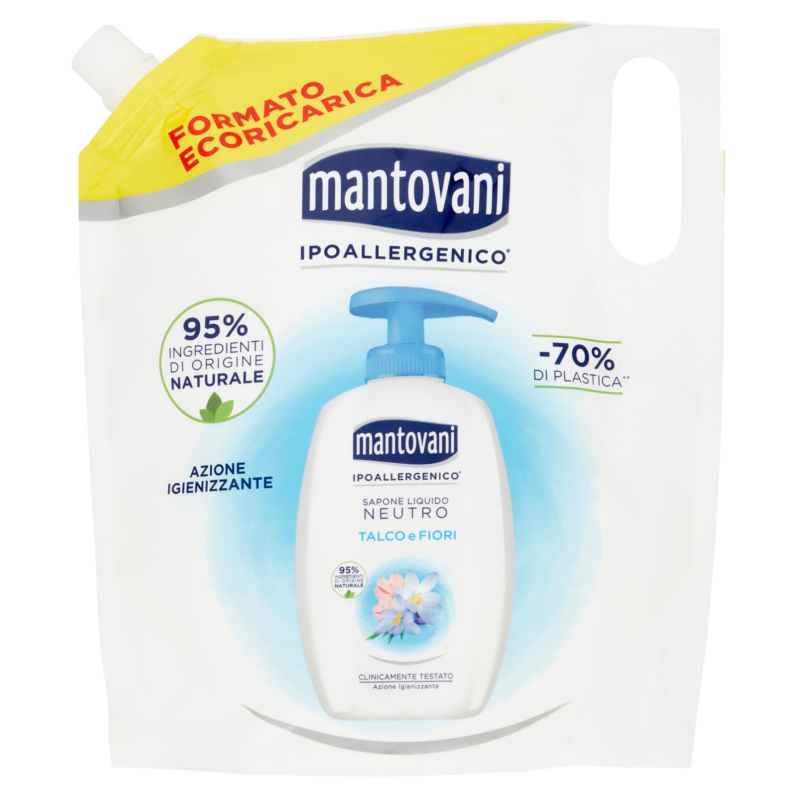 mantovani Sapone Liquido Neutro Talco e Fiori Formato Ecoricarica 750 ml (25534146)
