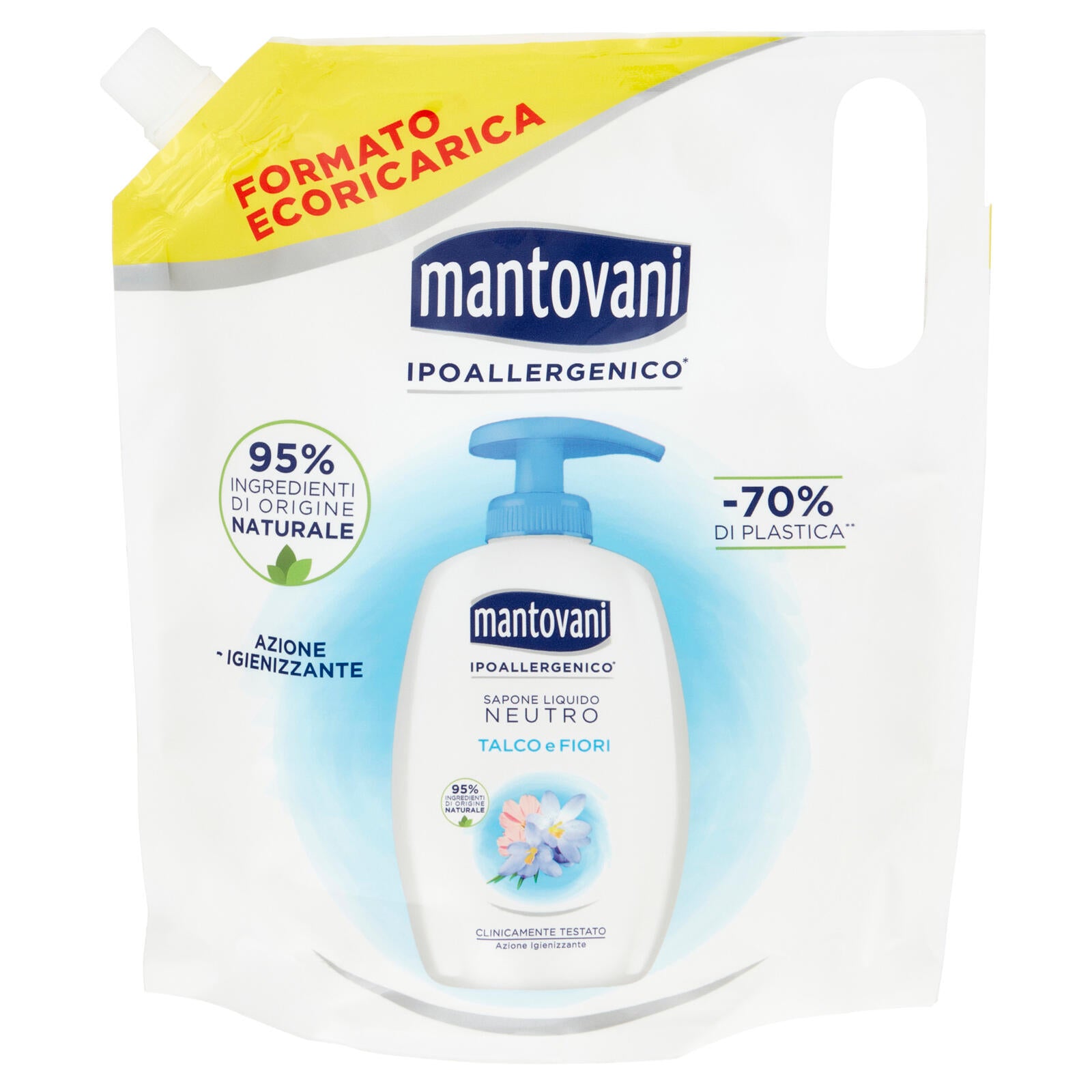 mantovani Sapone Liquido Neutro Talco e Fiori Formato Ecoricarica 750 ml (25534147)