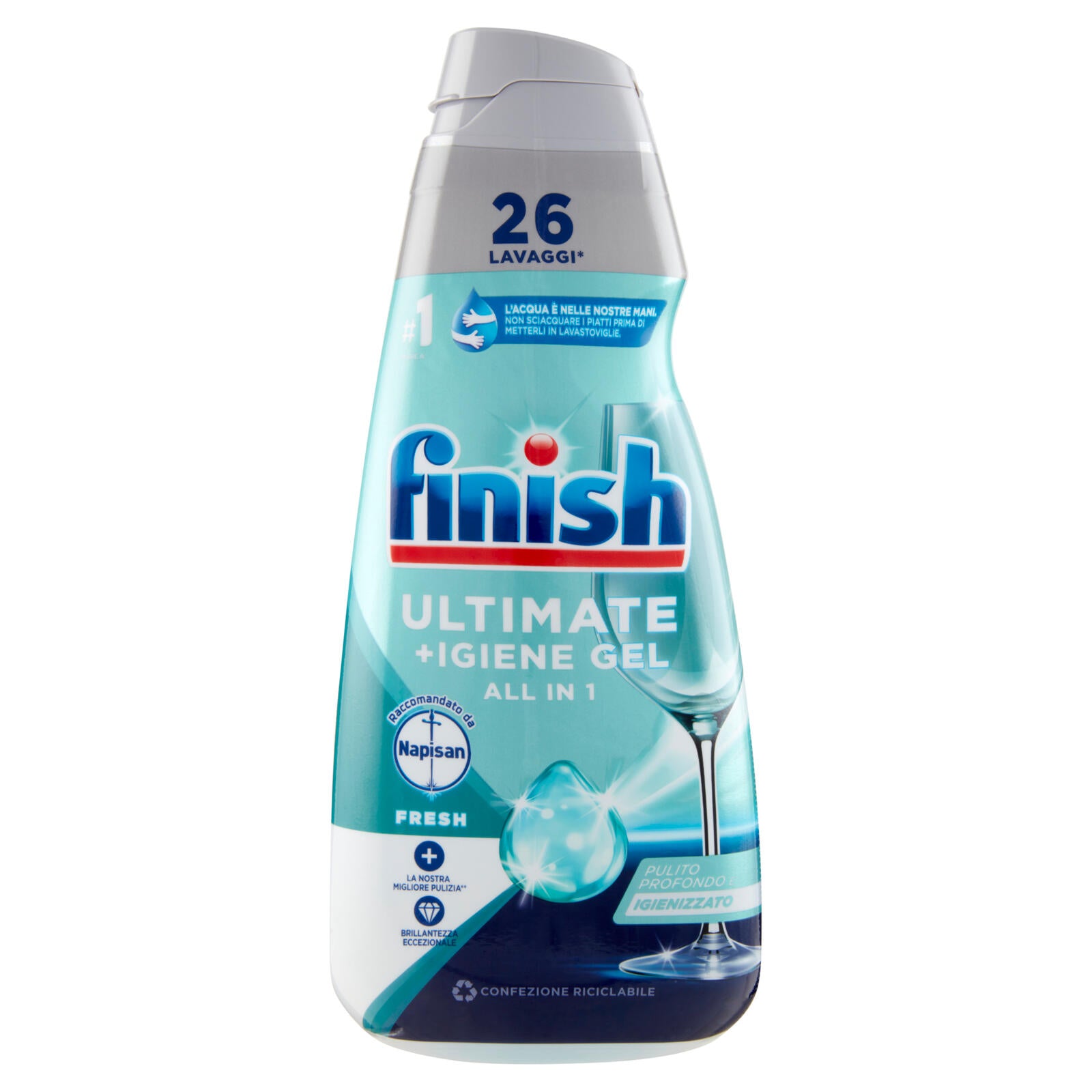 Finish Ultimate + Igiene Gel Napisan Regular liquido lavastoviglie 26 lavaggi 560 ml