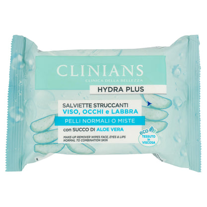 Clinians Hydra Plus Salviette Struccanti Viso, Occhi e Labbra 25 pz (25523042)