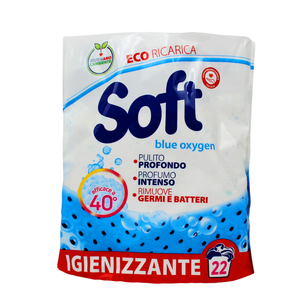 Soft - Piu Detersivo Bucato Lavatrice In Polvere Blue Oxygen Igienizzante - 22 Lavaggi (25606965)