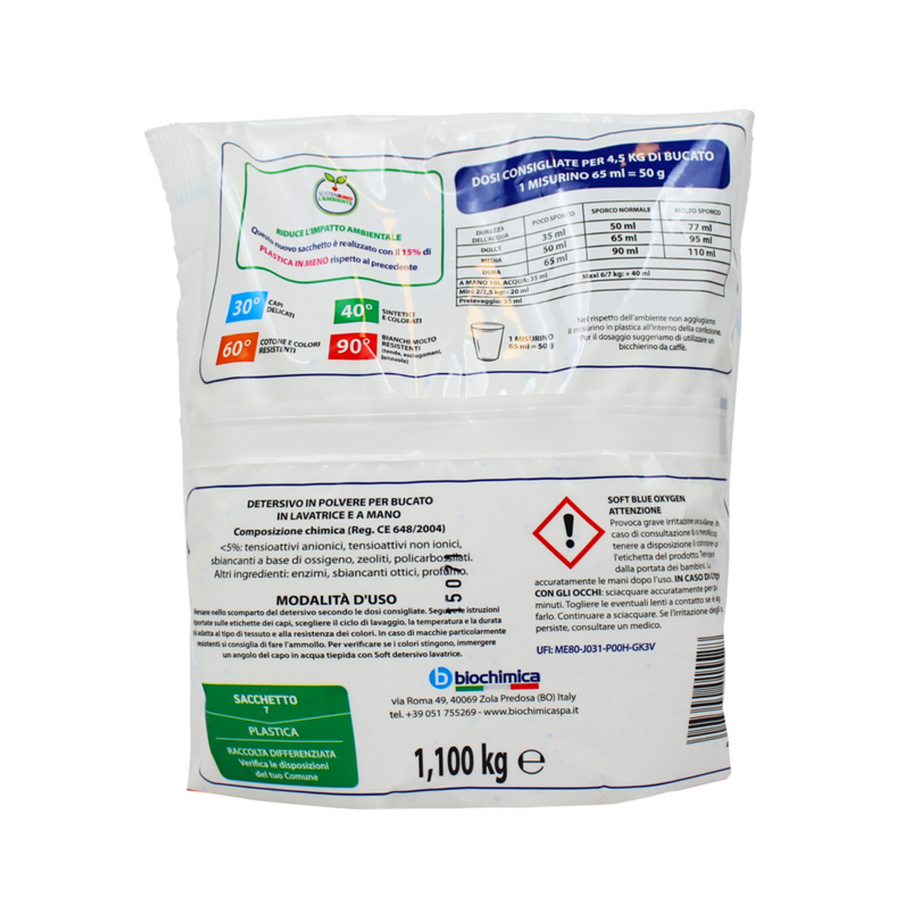 Soft - Piu Detersivo Bucato Lavatrice In Polvere Blue Oxygen Igienizzante - 22 Lavaggi (25606966)