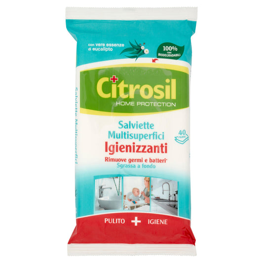 Citrosil Home Protection Salviette Multisuperfici Igienizzanti Eucalipto 40 pz