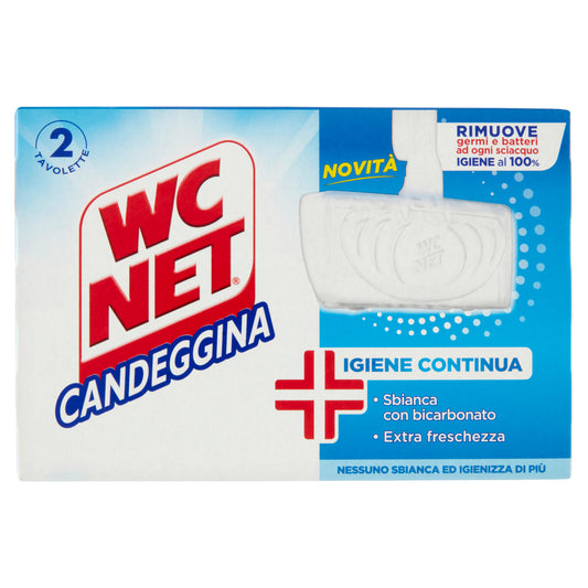 Wc Net - Tavoletta Candeggina 3 Effect, Tavoletta Solida per WC, Azione Pulente e Sbiancante, 2 pz