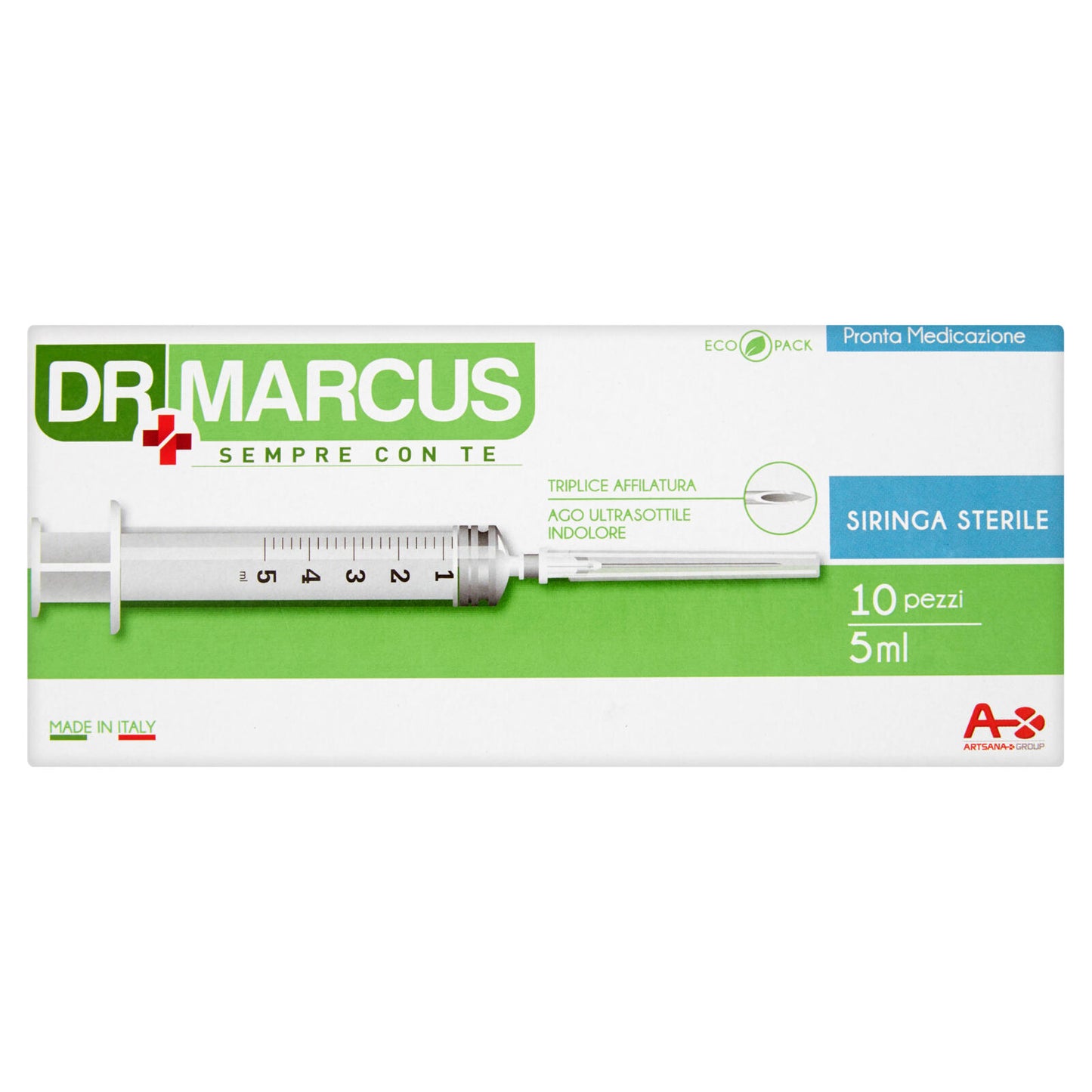 Dr Marcus Pronta Medicazione 10 siringhe sterili senza lattice 5 ml